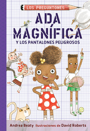 Book cover of Ada magnifica with illustration of kids and a cat