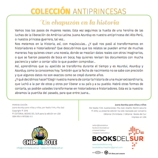 Juana Azurduy para niñas y niños