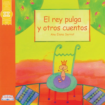 Book cover of El rey Pulga y Otros Cuentos with an illustration of a bug sitting at a table.