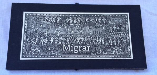 Book cover of Migrar illustrates an ancient drawing of people.