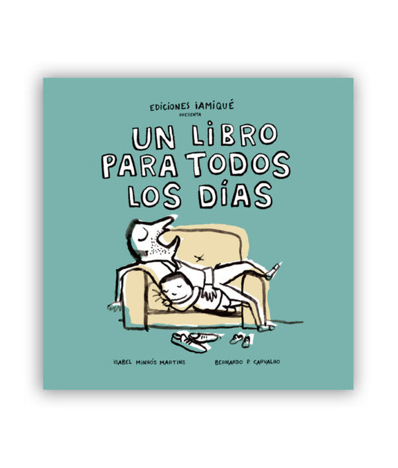 Book cover of Un Libro para Todos los DIas with an illustration of a man sleeping on the couch with his child.